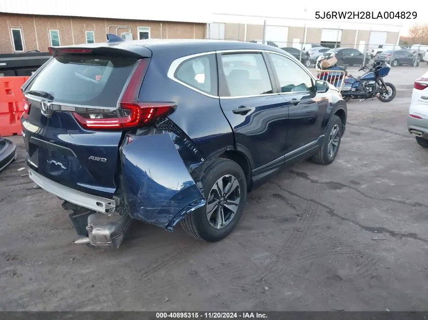 2020 Honda Cr-V Awd Lx VIN: 5J6RW2H28LA004829 Lot: 40895315