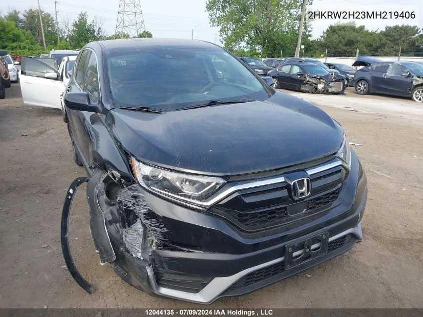 2021 Honda Cr-V VIN: 2HKRW2H23MH219406 Lot: 12044135