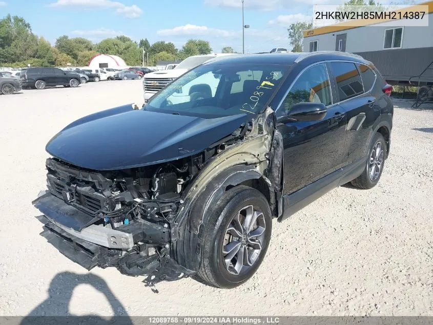 2021 Honda Cr-V Exl VIN: 2HKRW2H85MH214387 Lot: 12089758