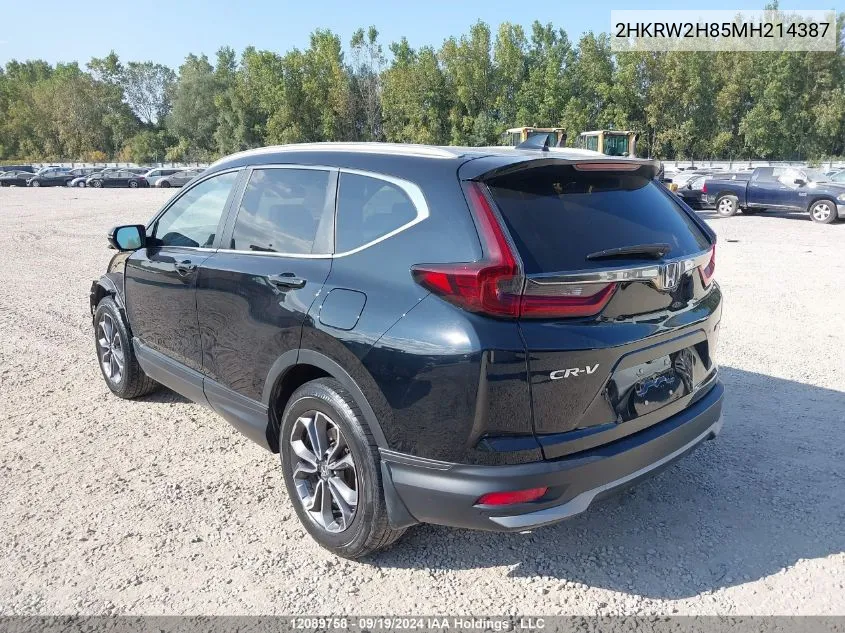 2021 Honda Cr-V Exl VIN: 2HKRW2H85MH214387 Lot: 12089758