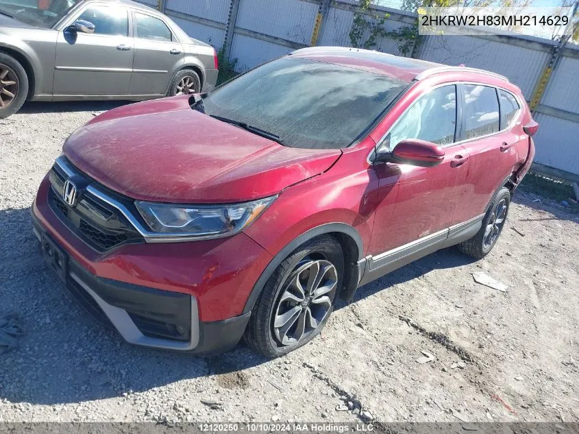 2021 Honda Cr-V Exl VIN: 2HKRW2H83MH214629 Lot: 12120250