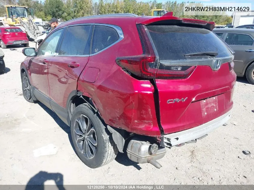 2021 Honda Cr-V Exl VIN: 2HKRW2H83MH214629 Lot: 12120250