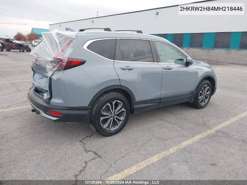 2021 Honda Cr-V Ex-L VIN: 2HKRW2H84MH218446 Lot: 12128369