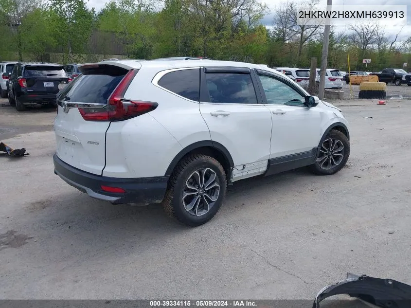 2021 Honda Cr-V Awd Ex-L VIN: 2HKRW2H8XMH639913 Lot: 39334115