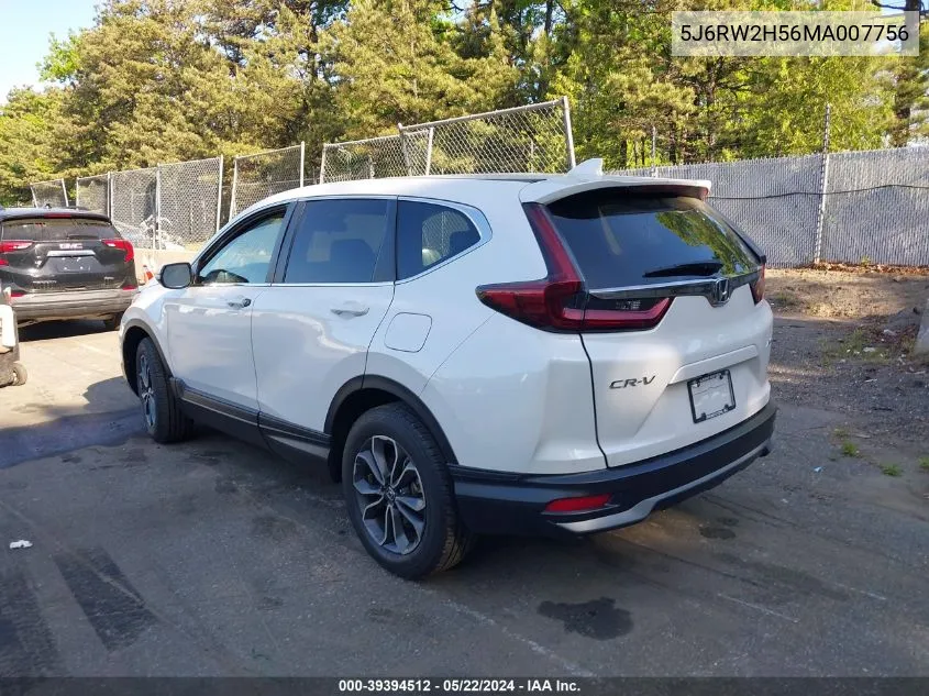 2021 Honda Cr-V Awd Ex VIN: 5J6RW2H56MA007756 Lot: 39394512