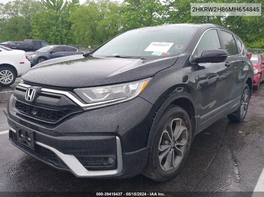 2021 Honda Cr-V Awd Ex-L VIN: 2HKRW2H86MH654845 Lot: 39418437