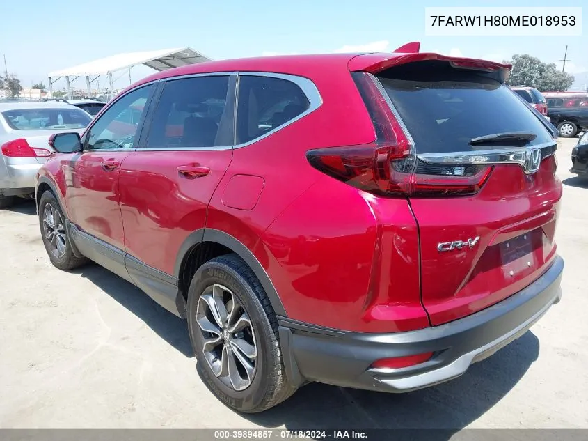 2021 Honda Cr-V 2Wd Ex-L VIN: 7FARW1H80ME018953 Lot: 39894857