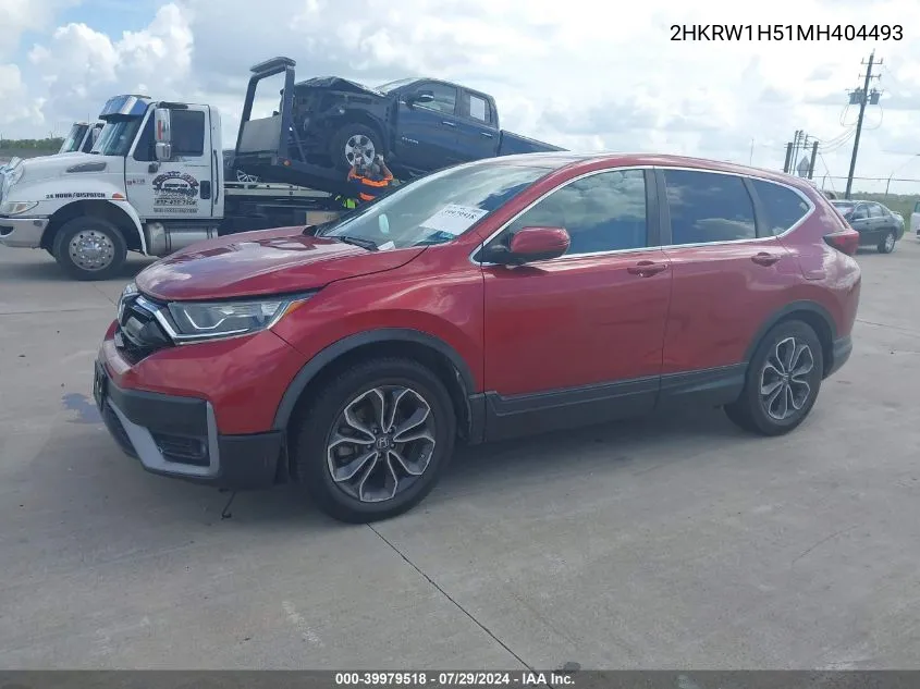 2021 Honda Cr-V 2Wd Ex VIN: 2HKRW1H51MH404493 Lot: 39979518