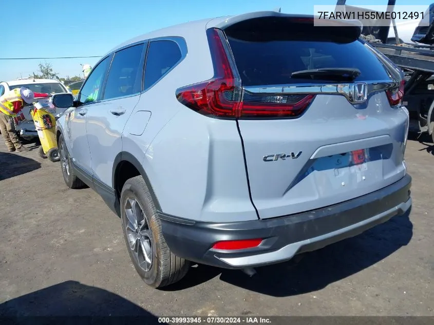 2021 Honda Cr-V 2Wd Ex VIN: 7FARW1H55ME012491 Lot: 39993945