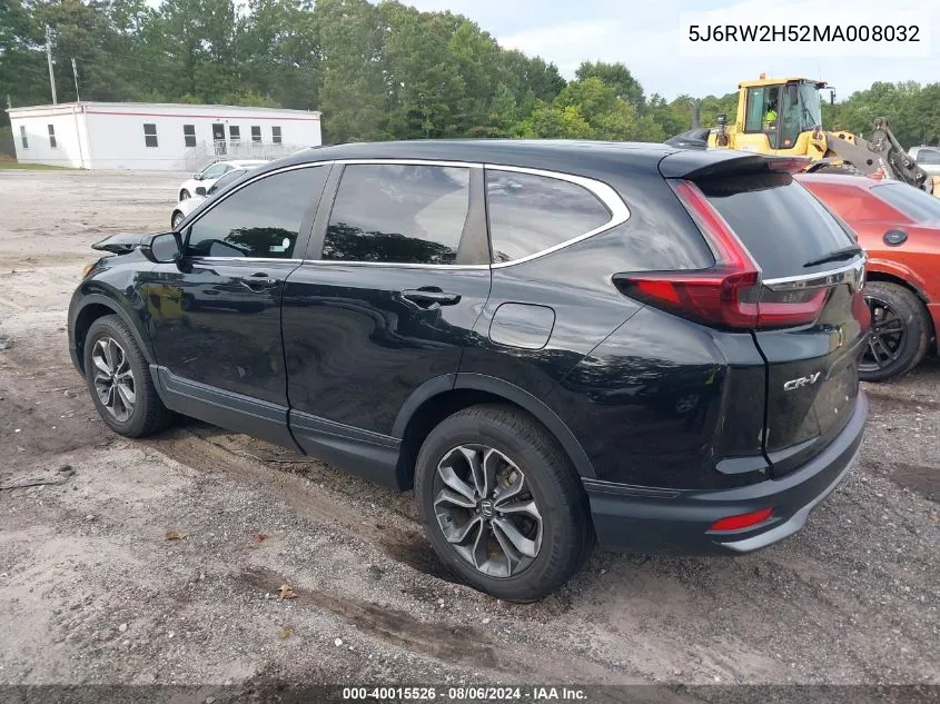 2021 Honda Cr-V Awd Ex VIN: 5J6RW2H52MA008032 Lot: 40015526