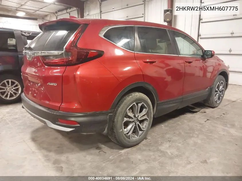 2021 Honda Cr-V Awd Ex VIN: 2HKRW2H5XMH607775 Lot: 40034691