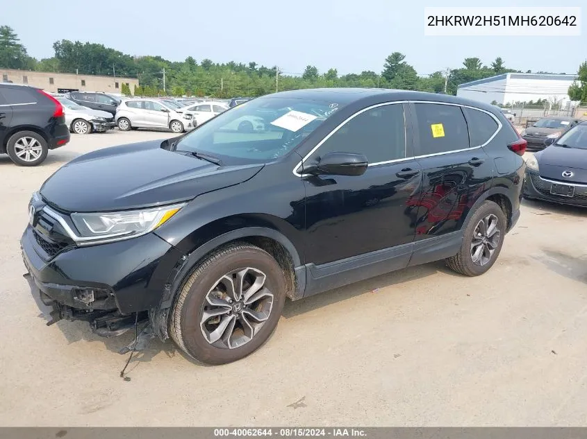 2021 Honda Cr-V Awd Ex VIN: 2HKRW2H51MH620642 Lot: 40062644