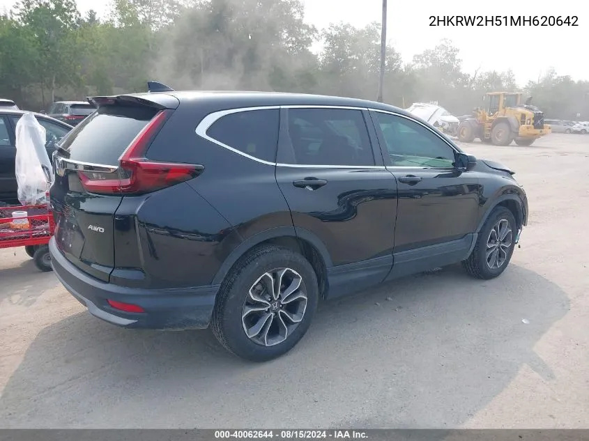 2021 Honda Cr-V Awd Ex VIN: 2HKRW2H51MH620642 Lot: 40062644