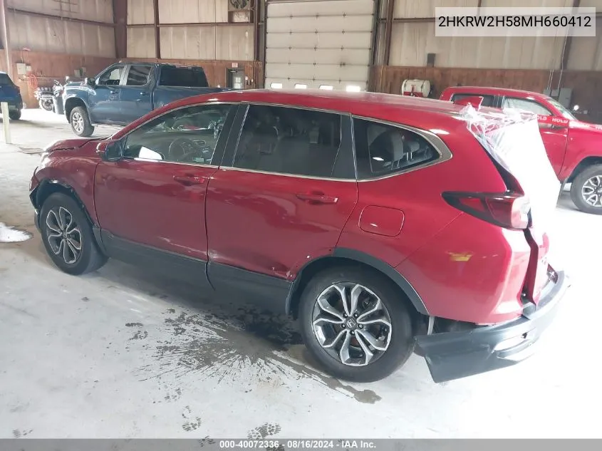 2HKRW2H58MH660412 2021 Honda Cr-V Awd Ex