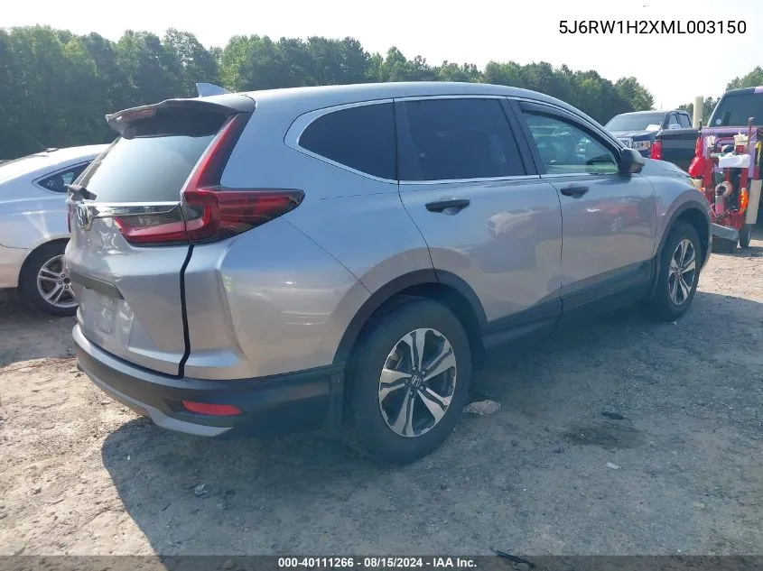 2021 Honda Cr-V 2Wd Lx VIN: 5J6RW1H2XML003150 Lot: 40111266