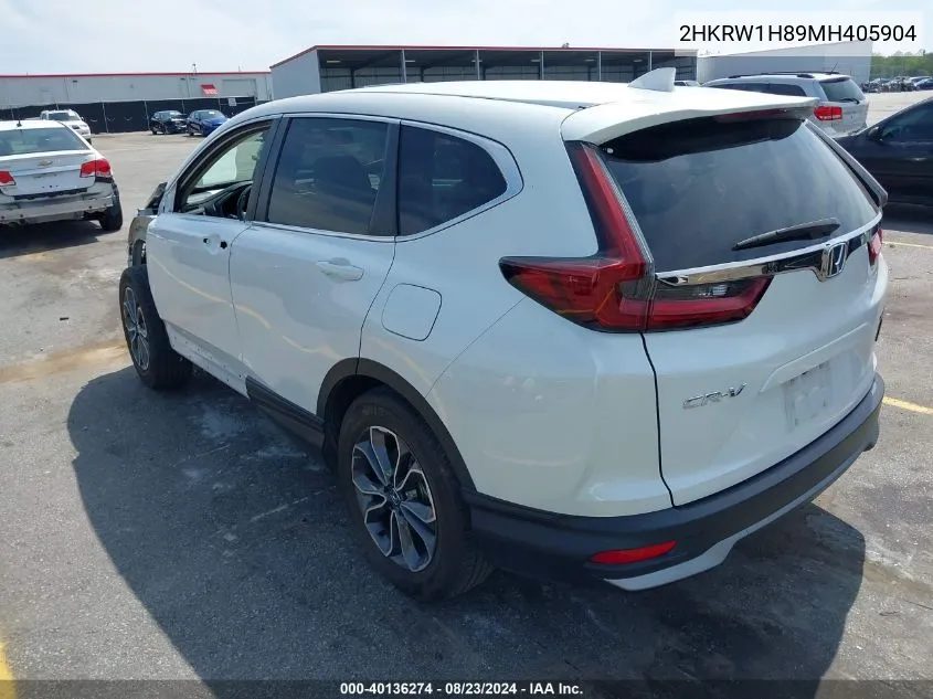 2021 Honda Cr-V 2Wd Ex-L VIN: 2HKRW1H89MH405904 Lot: 40136274