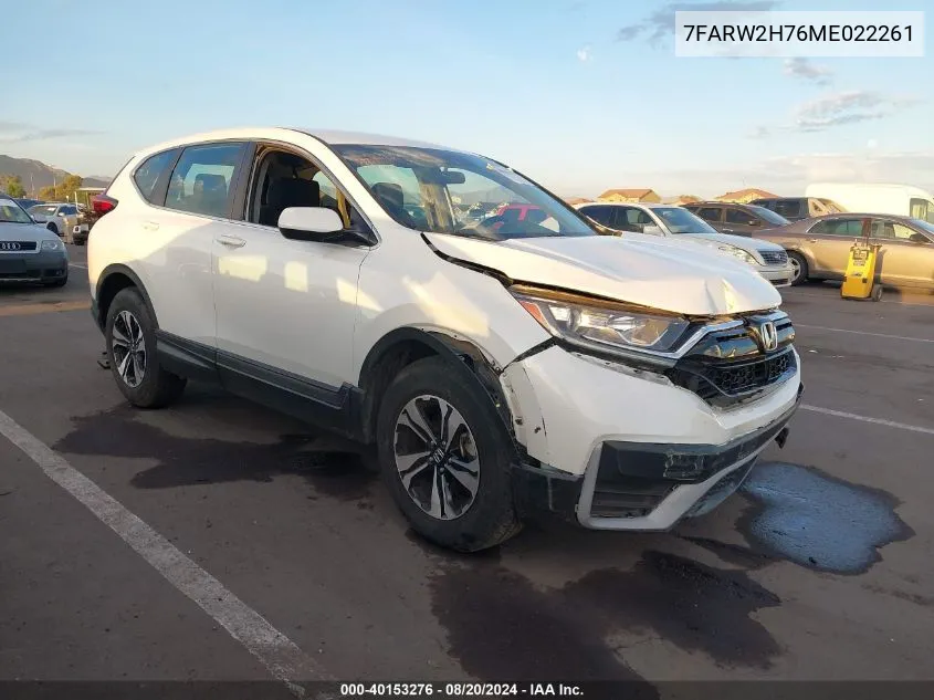 2021 Honda Cr-V Awd Special Edition VIN: 7FARW2H76ME022261 Lot: 40153276