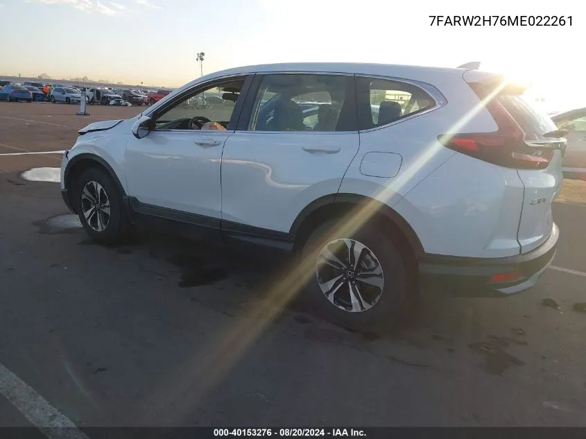 2021 Honda Cr-V Awd Special Edition VIN: 7FARW2H76ME022261 Lot: 40153276