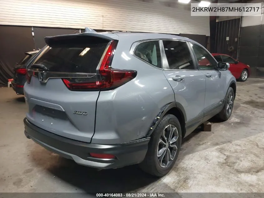 2021 Honda Cr-V Awd Ex-L VIN: 2HKRW2H87MH612717 Lot: 40164083