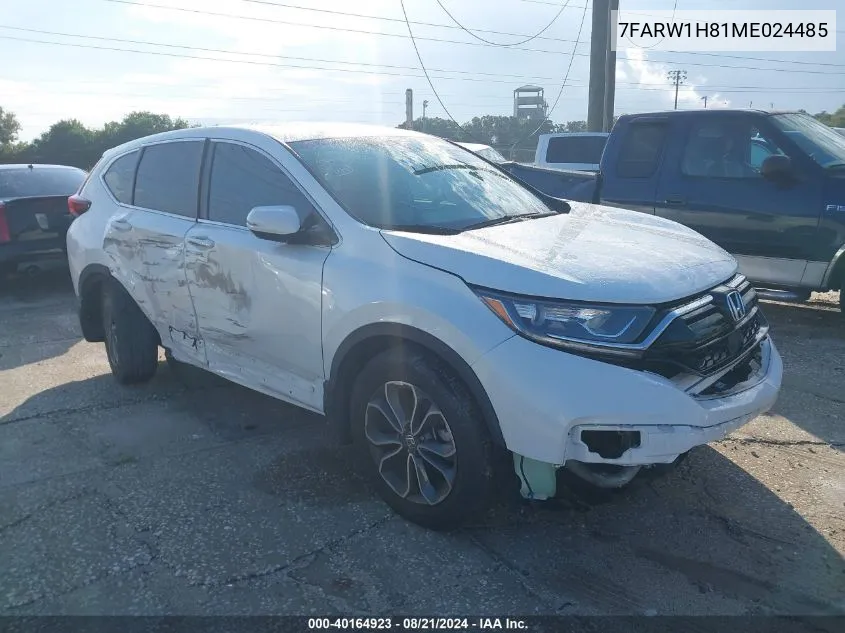 2021 Honda Cr-V Exl VIN: 7FARW1H81ME024485 Lot: 40164923