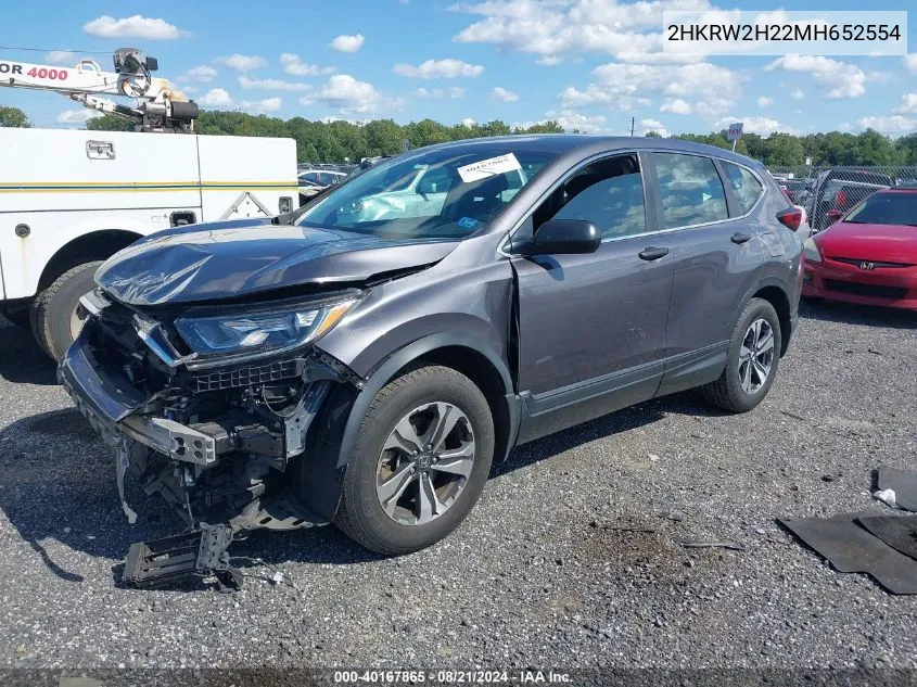 2021 Honda Cr-V Awd Lx VIN: 2HKRW2H22MH652554 Lot: 40167865