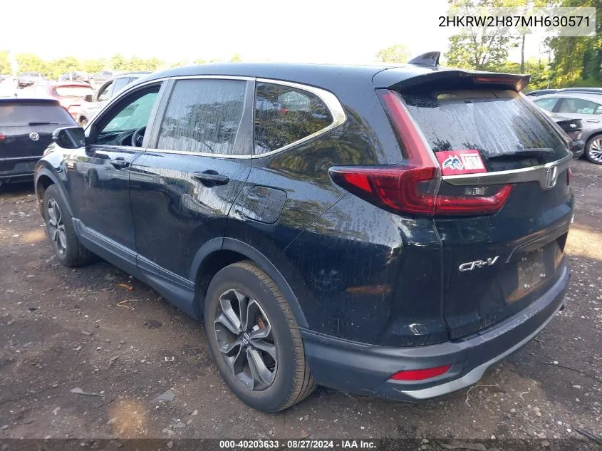 2021 Honda Cr-V Awd Ex-L VIN: 2HKRW2H87MH630571 Lot: 40203633