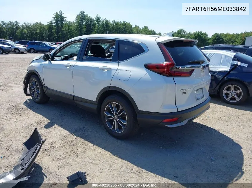 2021 Honda Cr-V Hybrid Ex VIN: 7FART6H56ME033842 Lot: 40220265