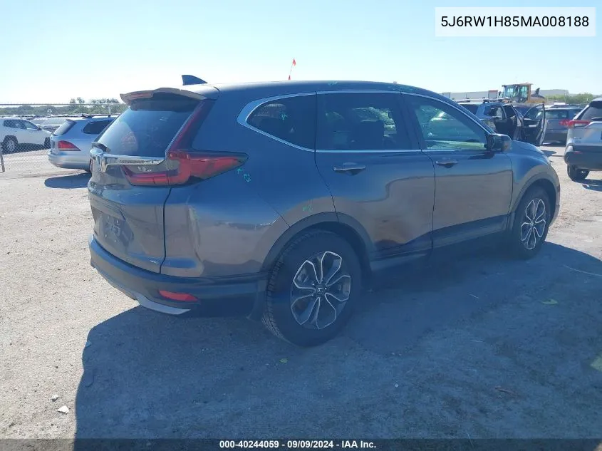 2021 Honda Cr-V 2Wd Ex-L VIN: 5J6RW1H85MA008188 Lot: 40244059