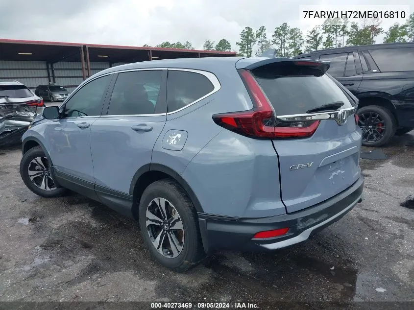 2021 Honda Cr-V Se VIN: 7FARW1H72ME016810 Lot: 40273469