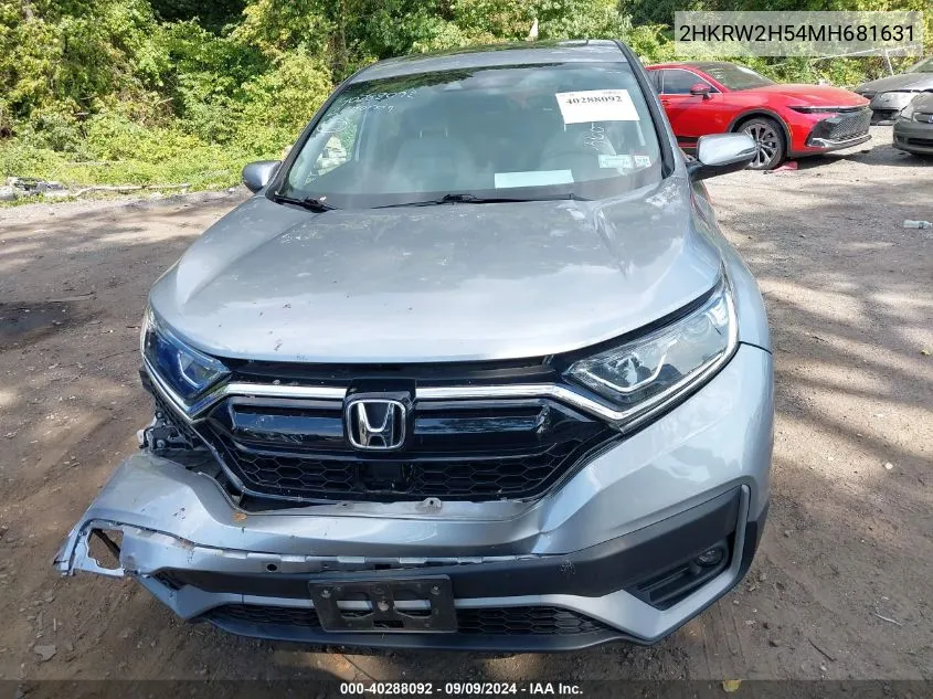 2021 Honda Cr-V Awd Ex VIN: 2HKRW2H54MH681631 Lot: 40288092