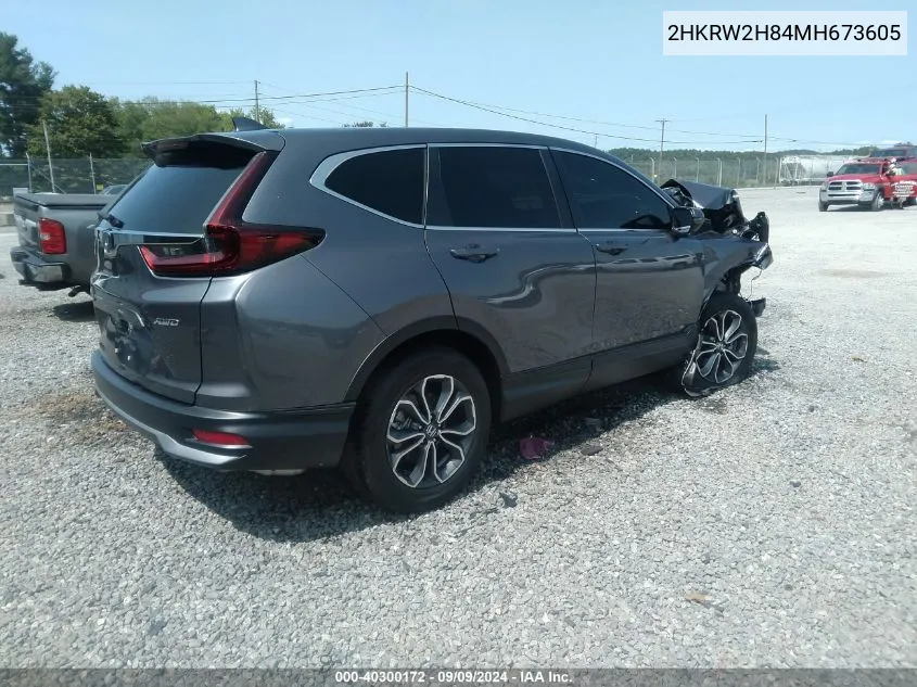 2021 Honda Cr-V Awd Ex-L VIN: 2HKRW2H84MH673605 Lot: 40300172