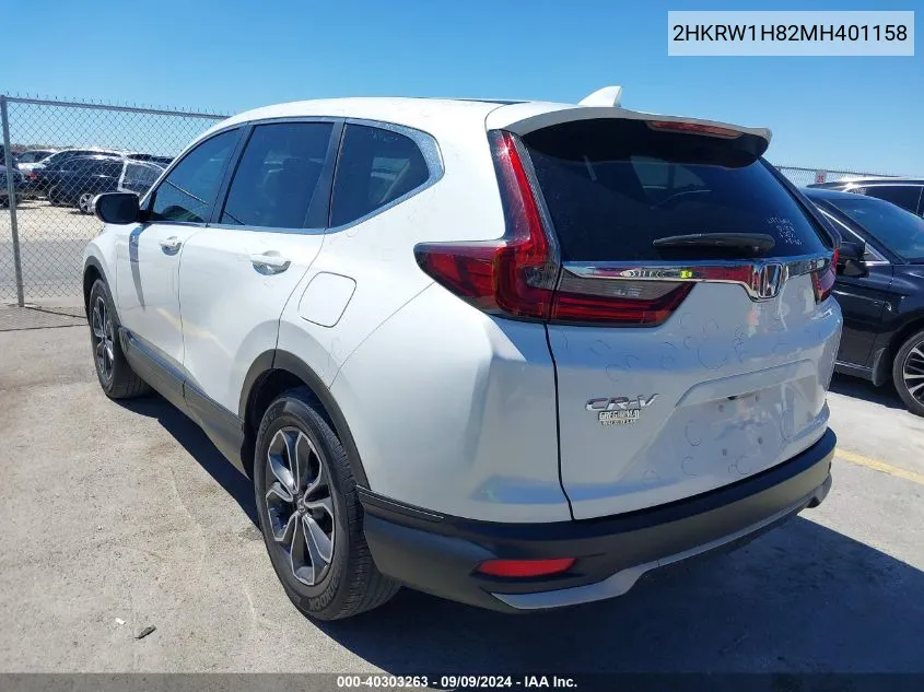 2021 Honda Cr-V 2Wd Ex-L VIN: 2HKRW1H82MH401158 Lot: 40303263