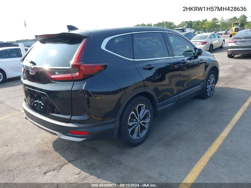 2021 Honda Cr-V 2Wd Ex VIN: 2HKRW1H57MH428636 Lot: 40308977