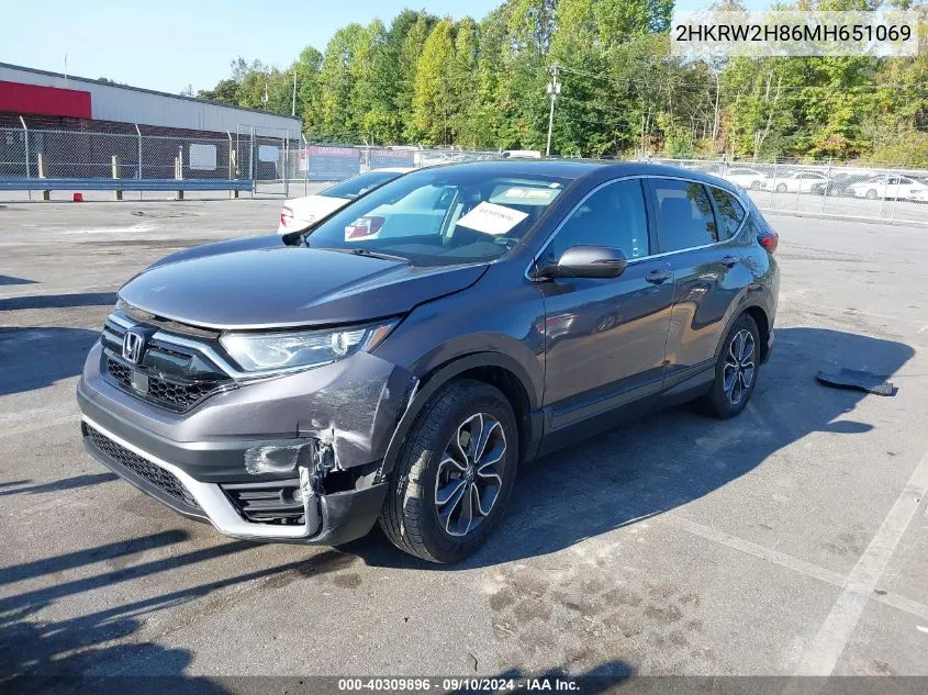 2021 Honda Cr-V Exl VIN: 2HKRW2H86MH651069 Lot: 40309896