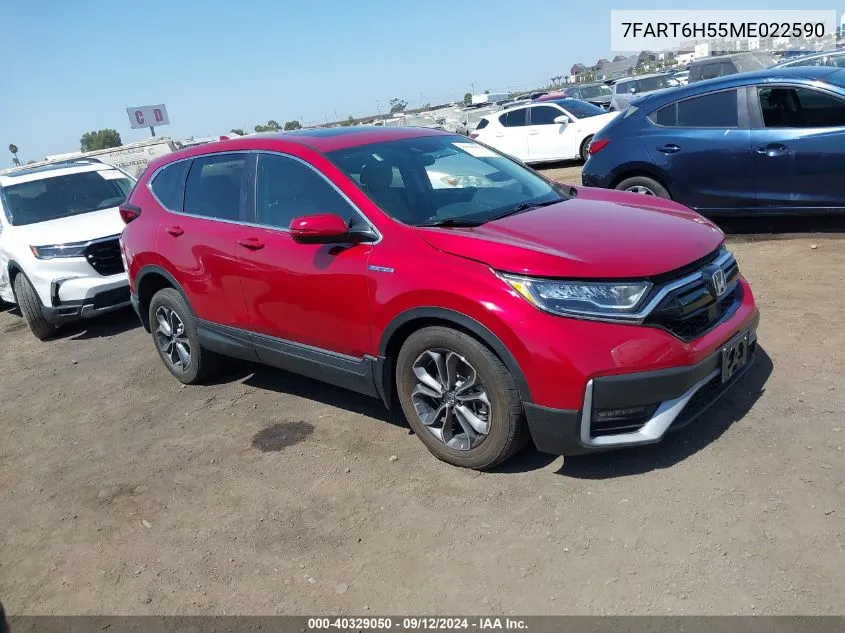 2021 Honda Cr-V Hybrid Ex VIN: 7FART6H55ME022590 Lot: 40329050