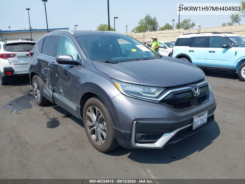 2021 Honda Cr-V 2Wd Touring VIN: 2HKRW1H97MH404503 Lot: 40334015