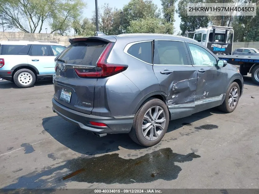 2021 Honda Cr-V 2Wd Touring VIN: 2HKRW1H97MH404503 Lot: 40334015