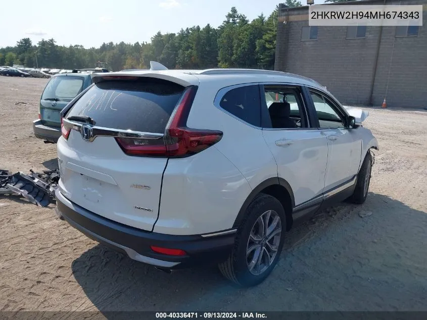 2HKRW2H94MH674343 2021 Honda Cr-V Awd Touring