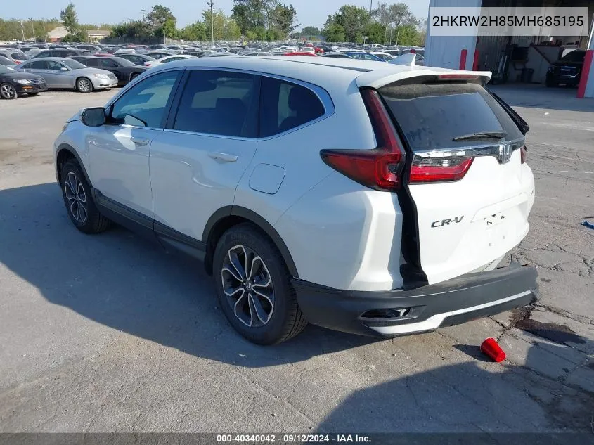 2021 Honda Cr-V Awd Ex-L VIN: 2HKRW2H85MH685195 Lot: 40340042