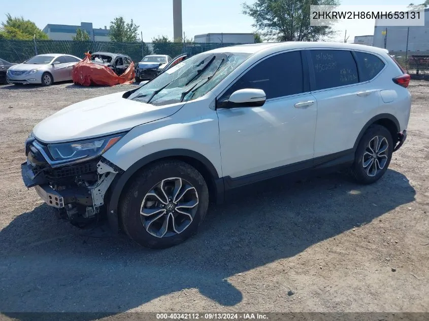 2021 Honda Cr-V Awd Ex-L VIN: 2HKRW2H86MH653131 Lot: 40342112