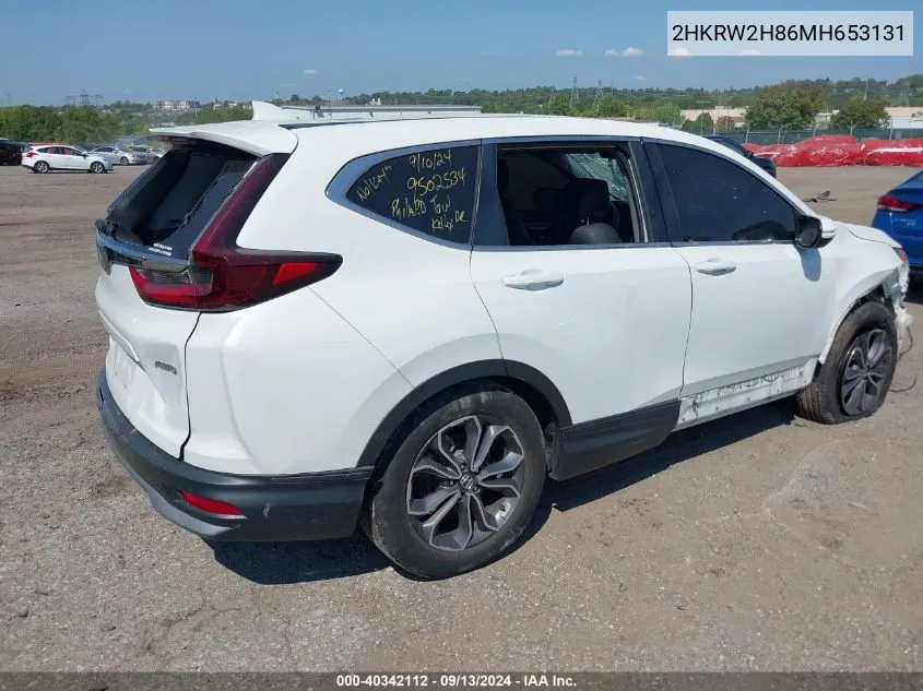 2021 Honda Cr-V Exl VIN: 2HKRW2H86MH653131 Lot: 40342112