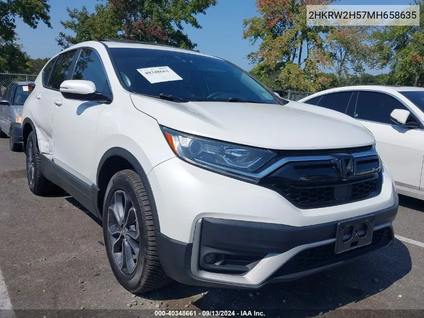 2021 Honda Cr-V Awd Ex VIN: 2HKRW2H57MH658635 Lot: 40348661