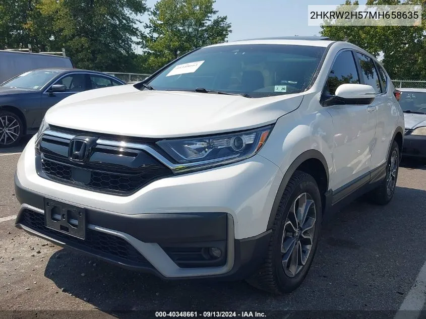 2021 Honda Cr-V Awd Ex VIN: 2HKRW2H57MH658635 Lot: 40348661