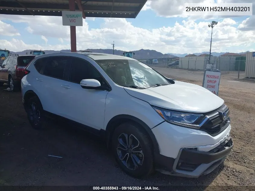 2021 Honda Cr-V Ex VIN: 2HKRW1H52MH403201 Lot: 40355943