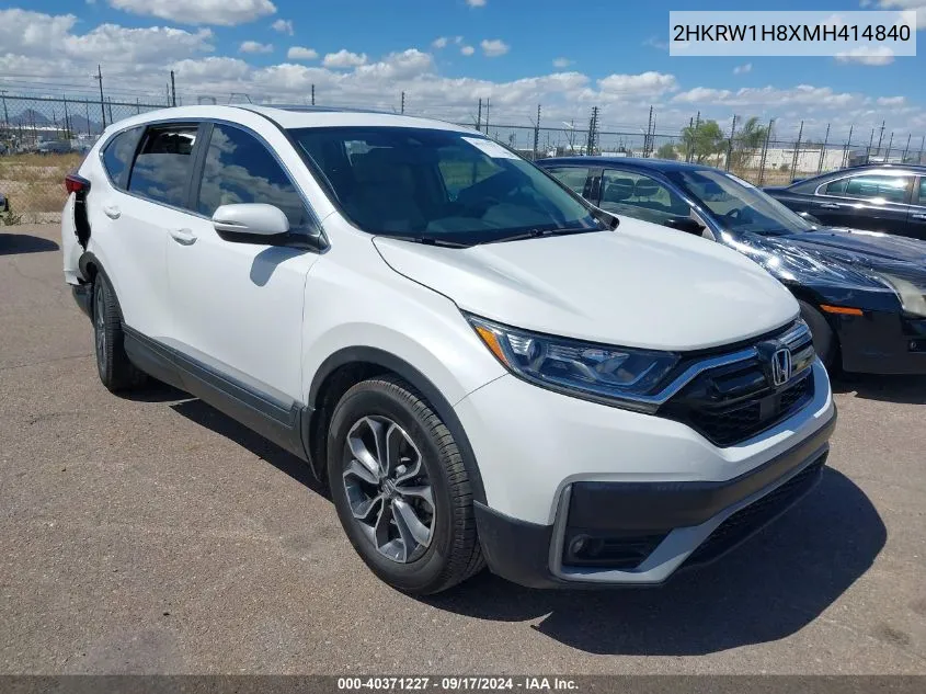 2021 Honda Cr-V 2Wd Ex-L VIN: 2HKRW1H8XMH414840 Lot: 40371227