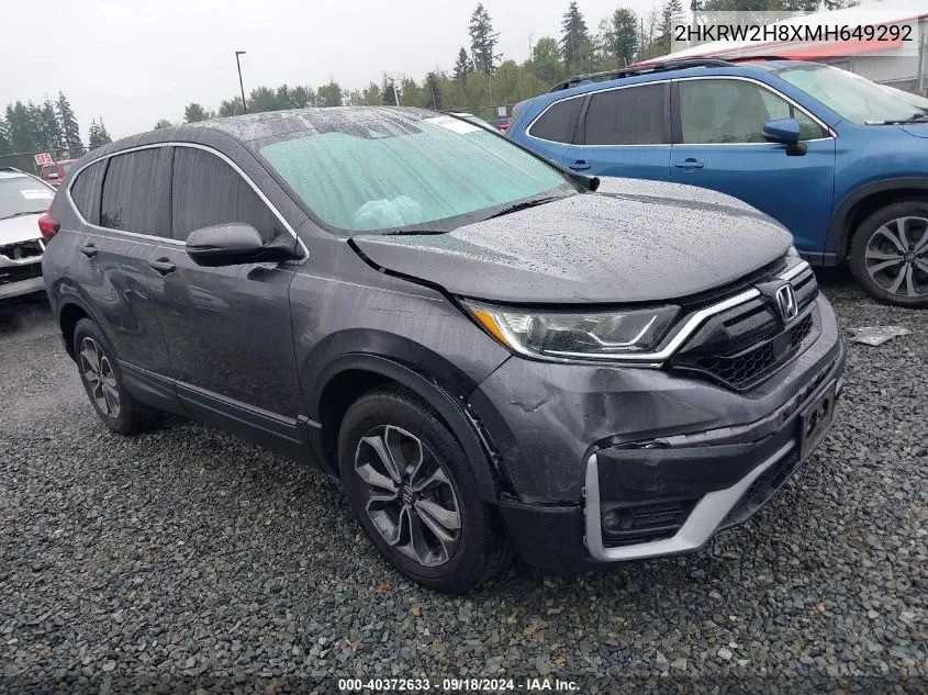 2021 Honda Cr-V Awd Ex-L VIN: 2HKRW2H8XMH649292 Lot: 40372633