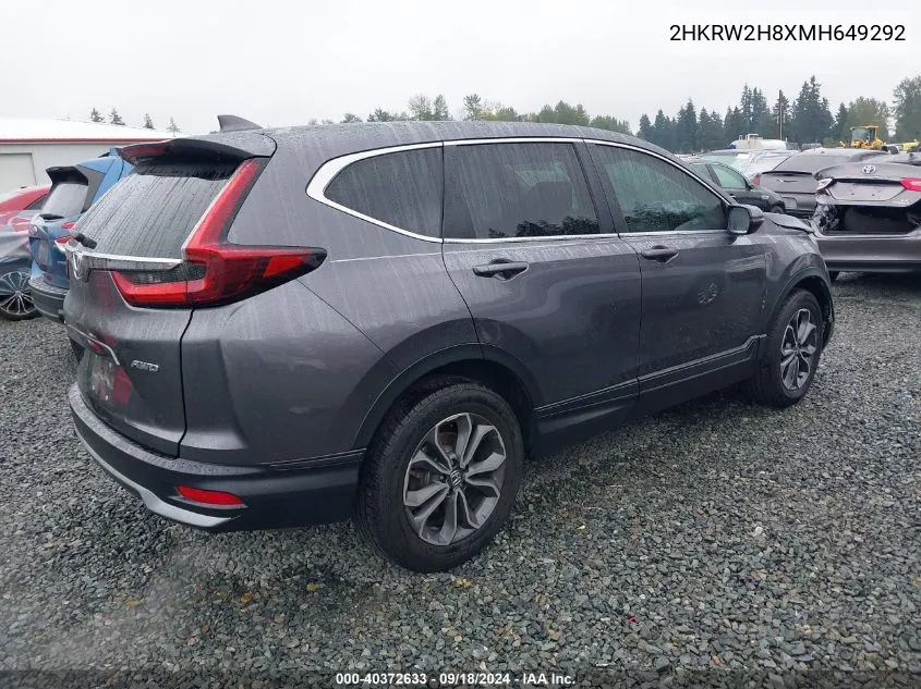 2HKRW2H8XMH649292 2021 Honda Cr-V Awd Ex-L