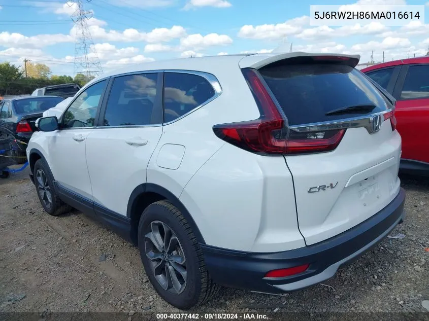 2021 Honda Cr-V Exl VIN: 5J6RW2H86MA016614 Lot: 40377442