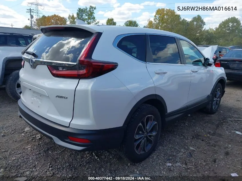 2021 Honda Cr-V Exl VIN: 5J6RW2H86MA016614 Lot: 40377442