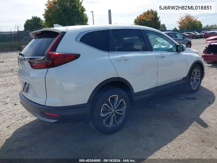 2021 Honda Cr-V Awd Ex-L VIN: 5J6RW2H82ML018851 Lot: 40384885